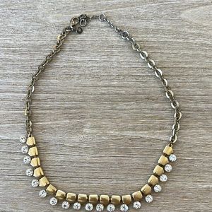 J. Crew brass necklace with crystals